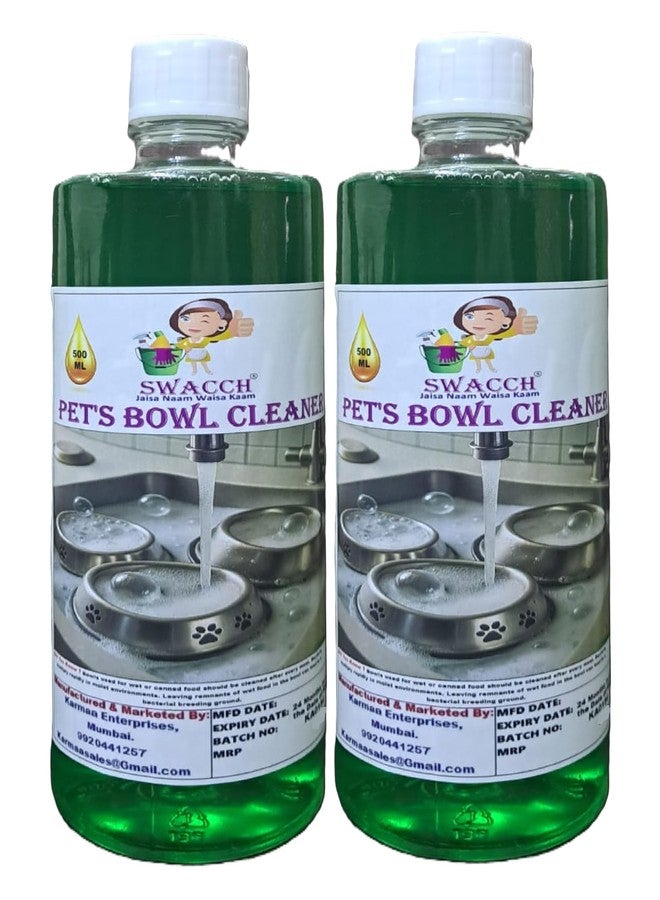 swacch Pets Bowl Cleaner I Pet-Safe Bowl Cleaner Liquid I 500ml Pack of 2 Neem Alovera - Image 1